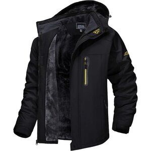 🆕Tacvasen Men's Black Waterproof Fleece Liner Windproof Warm Snow Ski Jacket